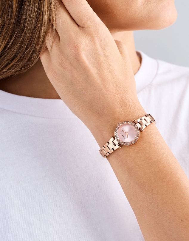 Ted Baker - Jolyye Crystal 24mm Rose Gold-Tone Bracelet Watch