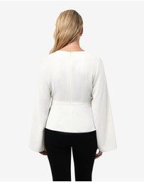 Forcast - Melody Long Sleeve Draped Top