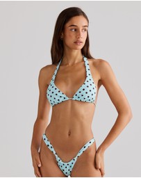Vacay Swimwear - Capri Top Blue Polka