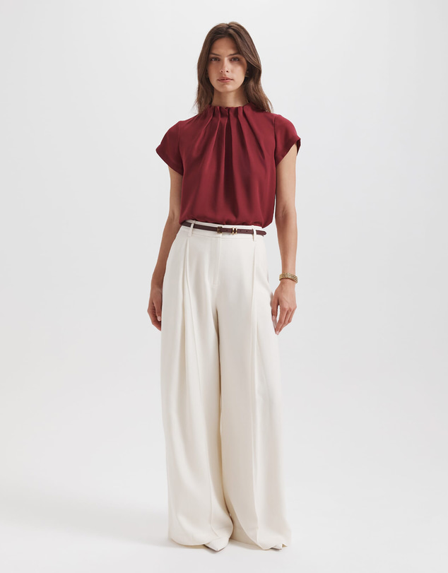 SABA - Willa High Neck Short Sleeve Top