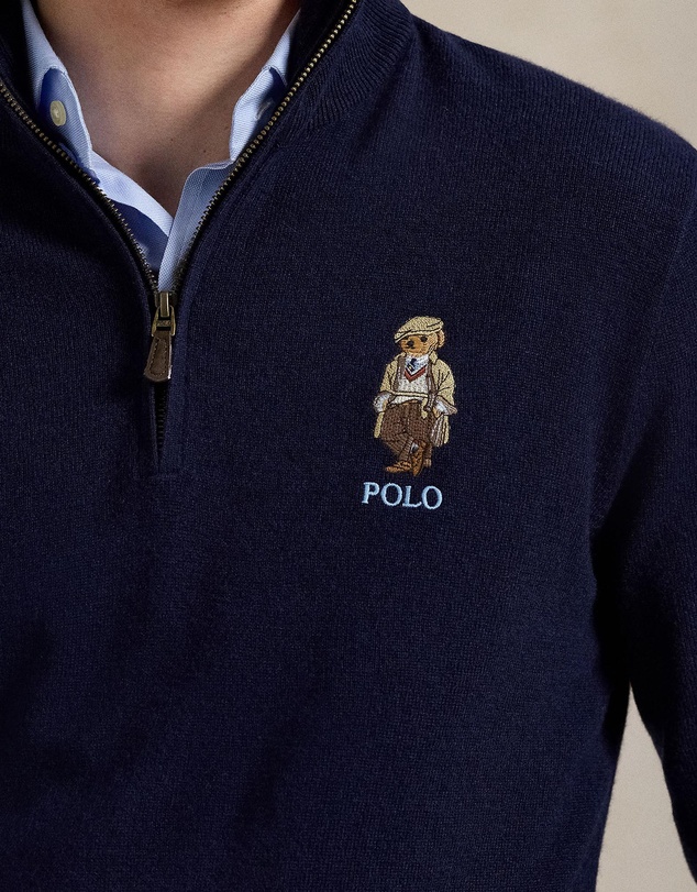 Polo Ralph Lauren - Polo Bear Wool Quarter-Zip Sweater