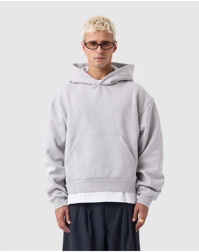 Zanerobe - Box Crop Hood Grey Marle