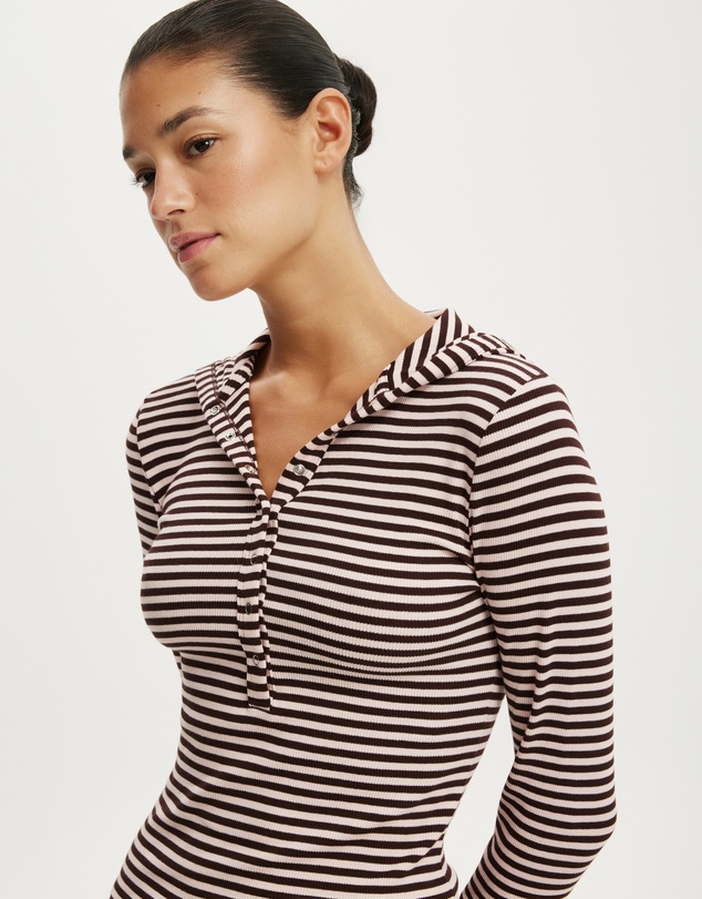 Cotton On - Hooded Blake Henley LS Top