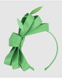 Max Alexander - Large Green Satin Bow Racing Fascinator