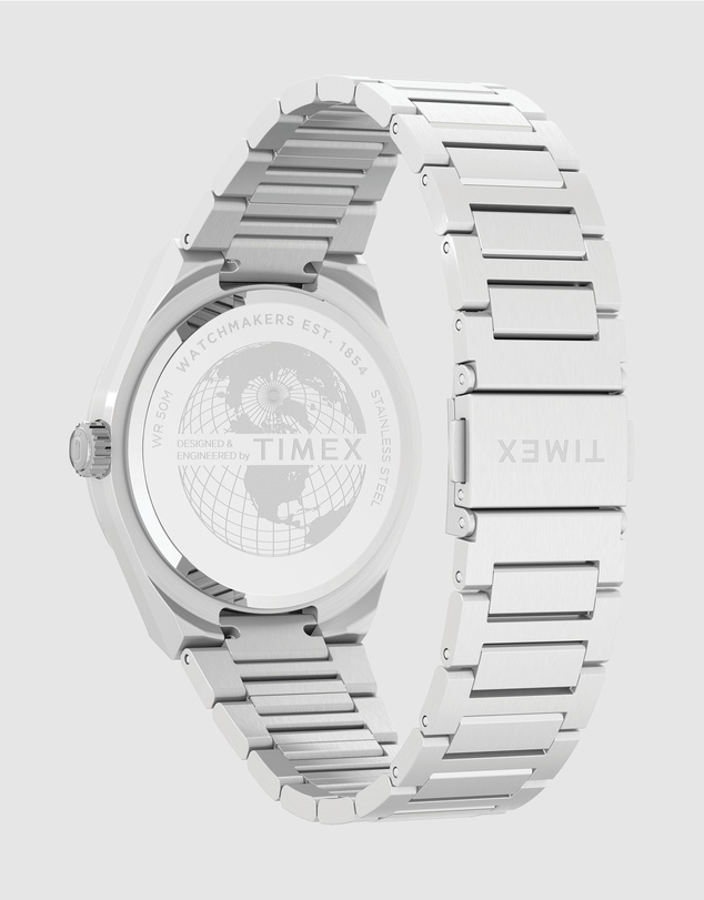 TIMEX - Q Timex® Continental Day and Date 39mm Stainless Steel Bracelet Watch