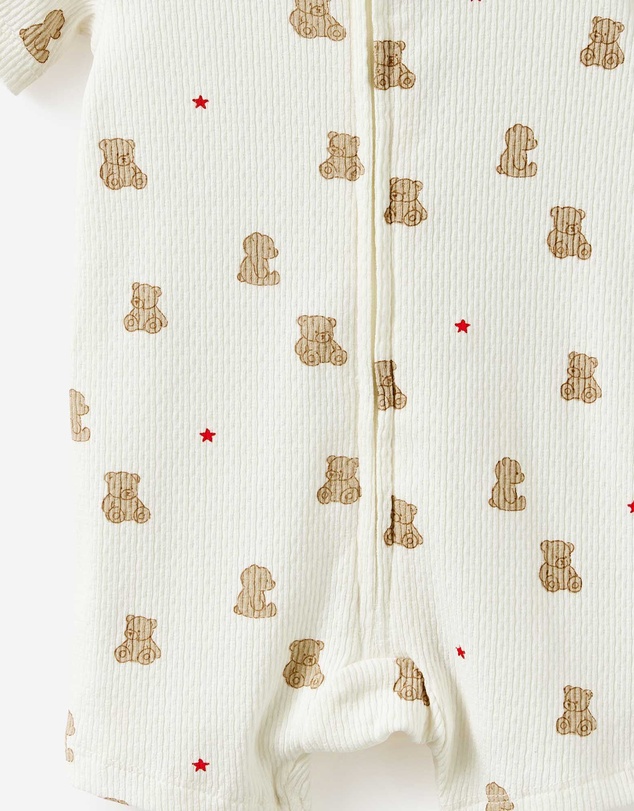 Cotton On Kids - Littlie Organic Short Sleeve Zip Romper