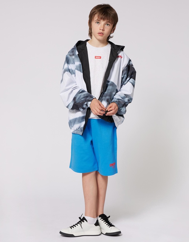 DKNY - All Over Logo Print Short Sleeve T-Shirt - Kids-Teens
