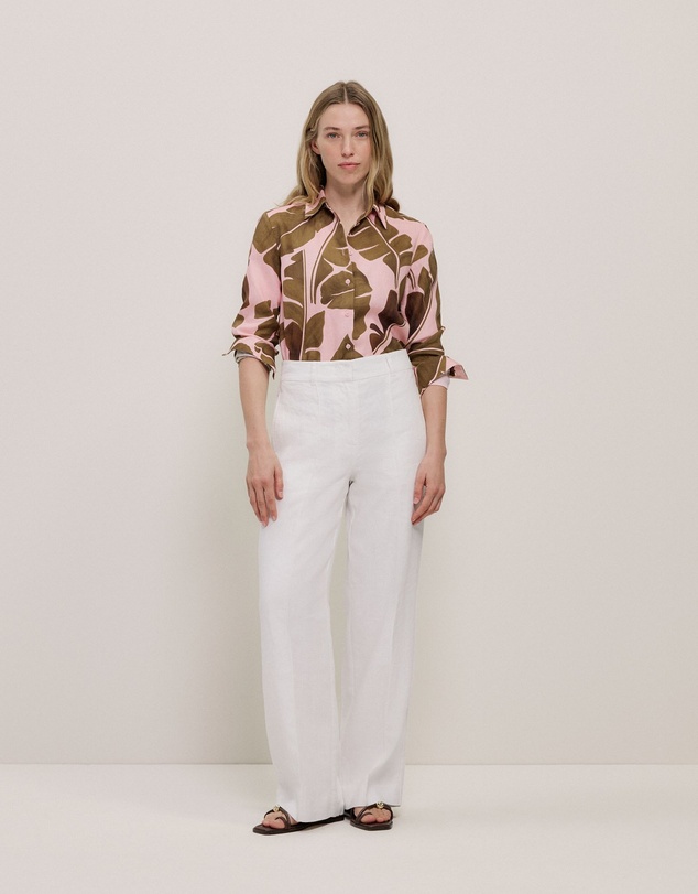 Trenery - Solara Linen Long Sleeve Shirt in Primrose