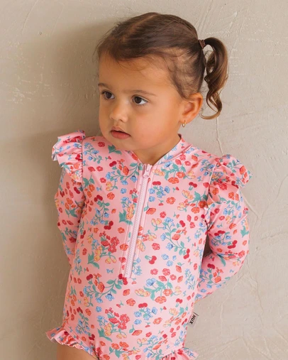 Huxbaby - Fruity Floral Frill Swimsuit - Babies-Teens