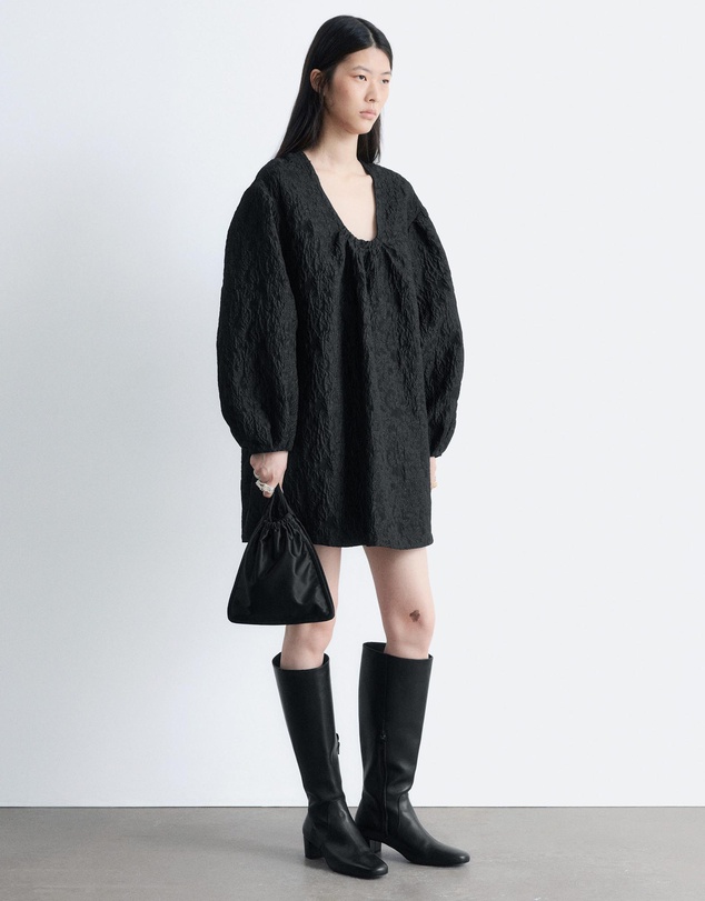 & Other Stories - Tie-Front Jacquard Mini Dress