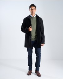 3 Wise Men - 3 Wise Men Crawford Wool Coat - Black
