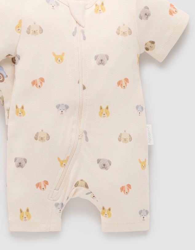 Purebaby - 2 Pack S/Slv Digital Growsuit- Kids-Babies