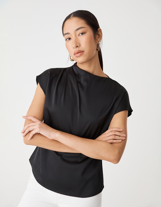 Forcast - Zafina Pleated Draped Top