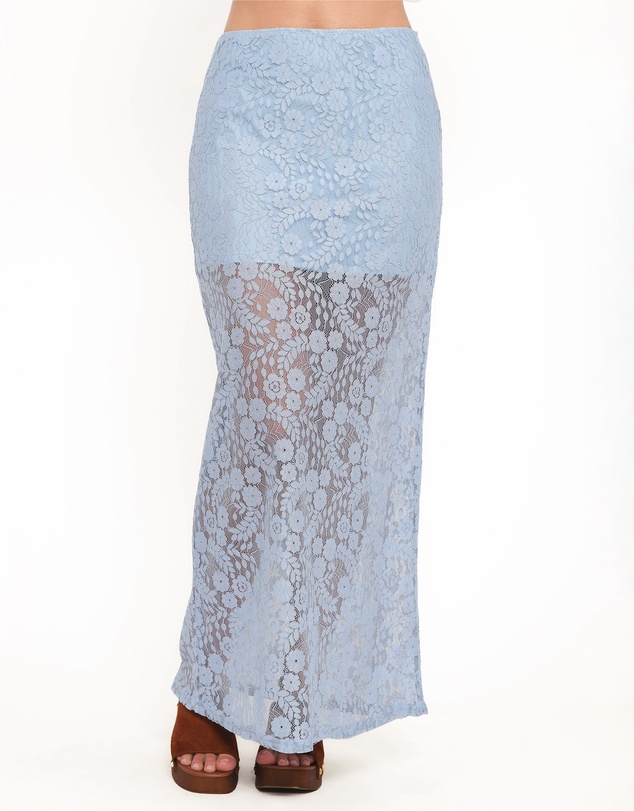 Petal & Pup - Brittany Lace Maxi Skirt - Blue