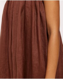 AERE - Liv Linen Gathered Neckline Mini Dress