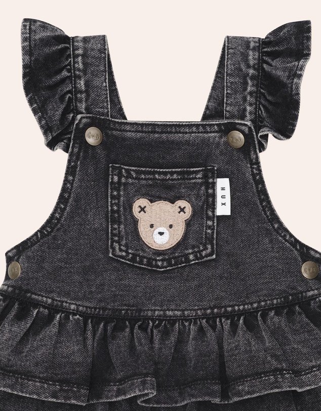 Huxbaby - Knit Denim Frill Pinafore - Babies-Kids