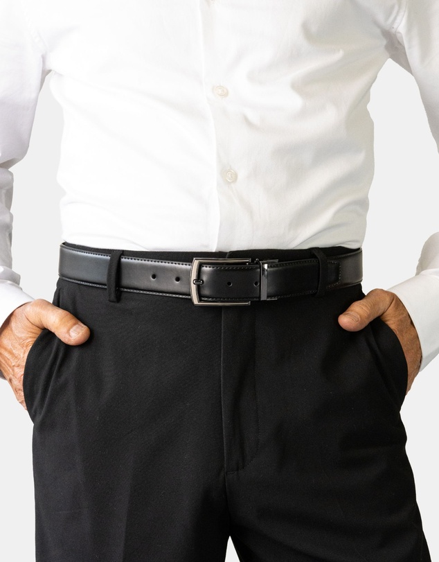 Buckle - Alick. Australian Made Reversible Leather Belt. 35mm width.