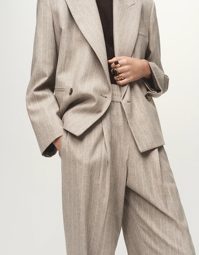 M.N.G - Pinstripe Wool Suit Trousers