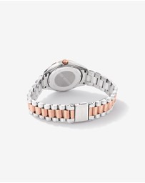 Michael Hill - Women's 0.60 Carat TW Diamond Bezel Watch in Rose Tone Stainless Steel.