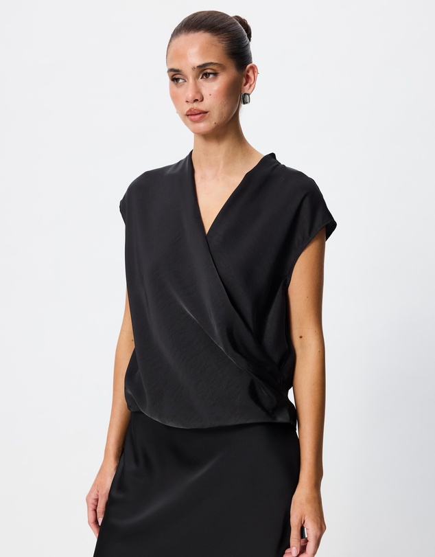 Tussah - Alessandra Satin Wrap Top