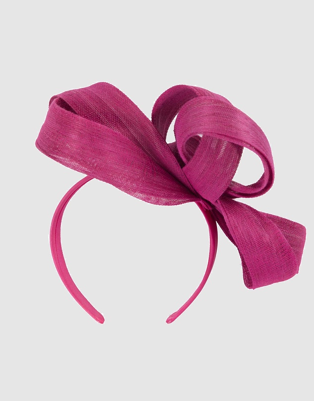 Fillies Collection - Fuchsia Abaca Loops Racing Fascinator