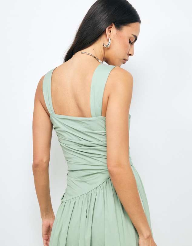 AERE - Kylara Ruched Midi Dress