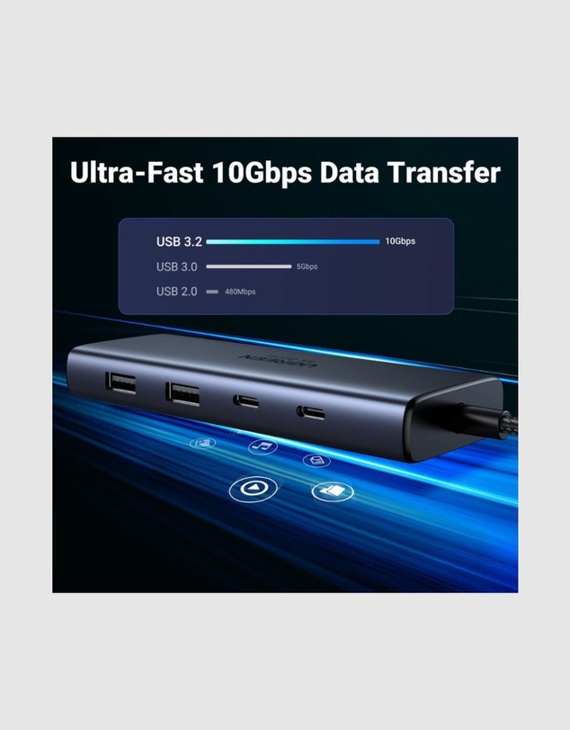 Ugreen - Ugreen 7-in-1 USB C Hub with Dual 4K display