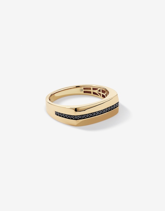 Michael Hill - 0.18 TW Black Diamond Men's Ring in 10kt Yellow Gold