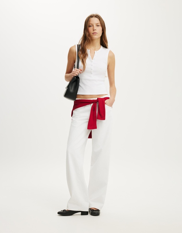 Cotton On - Blake Rib Henley Tank