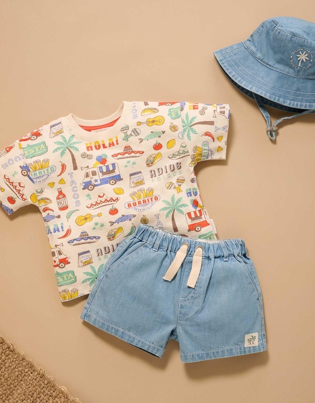 Purebaby - Pull on Denim Short -Kids-Babies