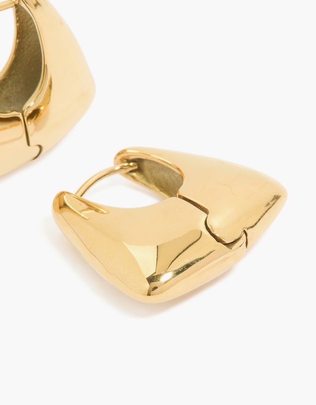 Lovisa - Waterproof Gold Plated Stainless Steel Trapezoid Hinged Hoop Earrings