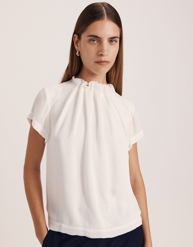 SABA - Willa High Neck Short Sleeve Top
