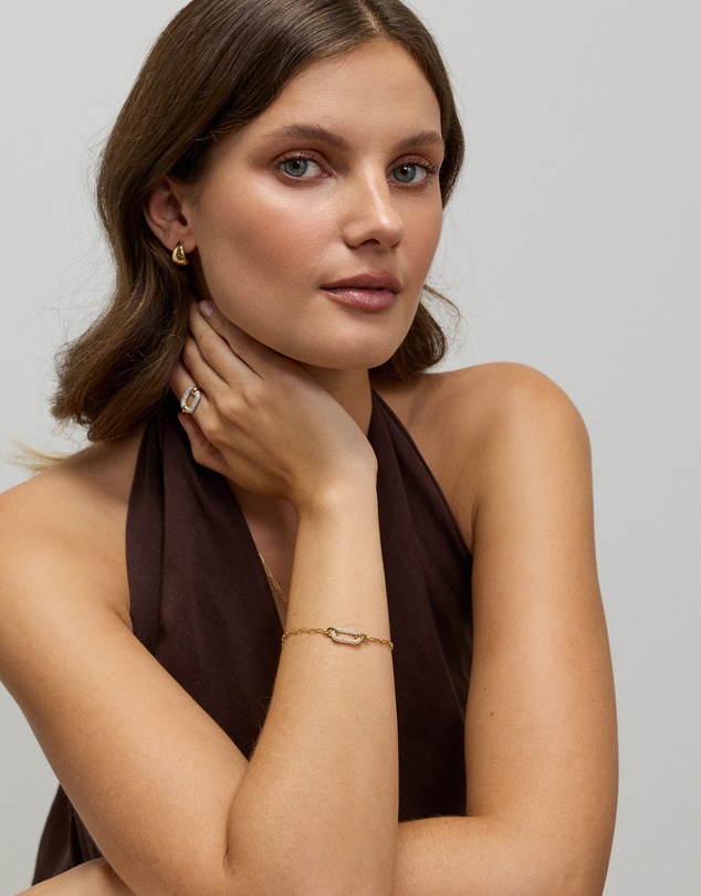 Michael Hill - Luxe Links Bracelet with Cubic Zirconia in 18kt Vermeil