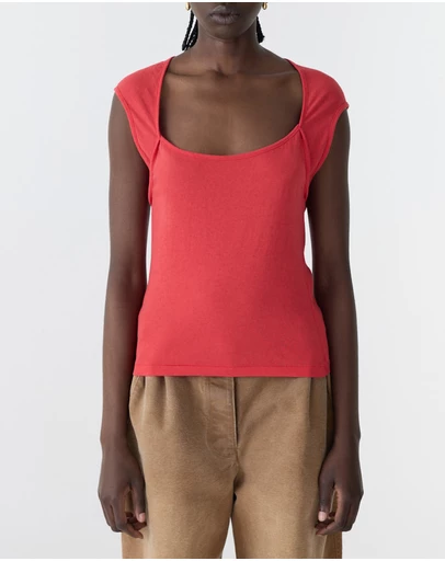 Bassike - Cap Sleeve Scoop Tank
