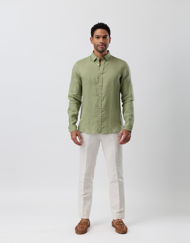 Brooksfield - Linen Casual Long Sleeve