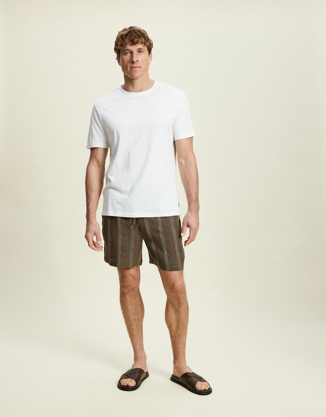 AERE - Linen Stripe Euro Shorts