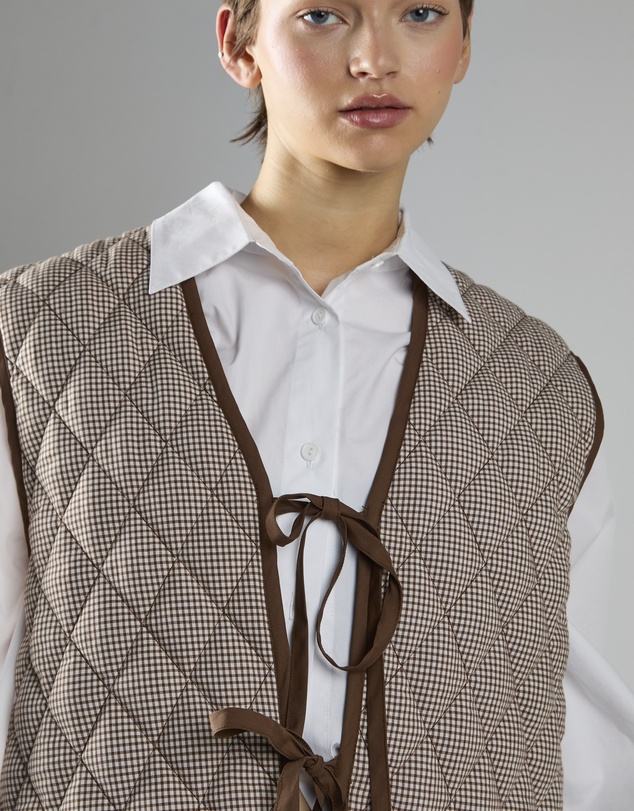 Glamorous - Quilted Front Tie Gilet
