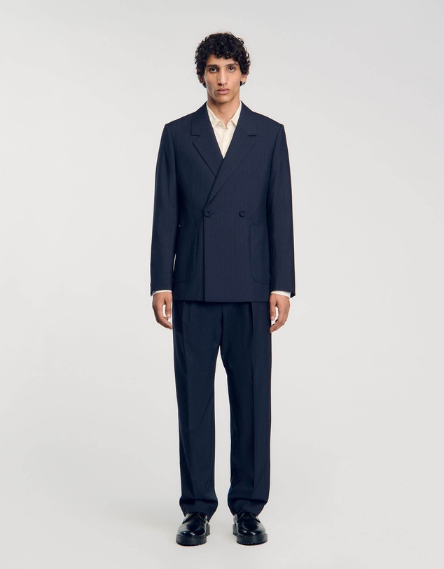 Sandro - Croisee Rayure Suit Jacket