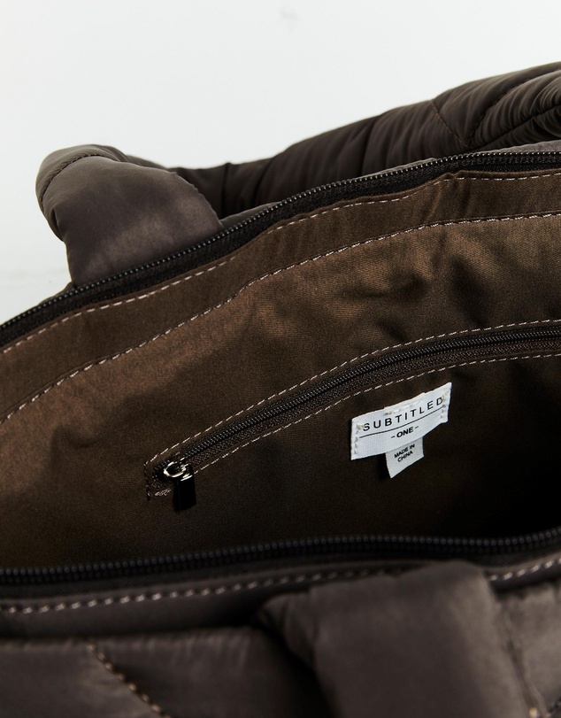 Subtitled - Nylon Quilted Puff Tote Bag