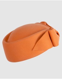 Max Alexander - Felt Orange Pillbox Hat