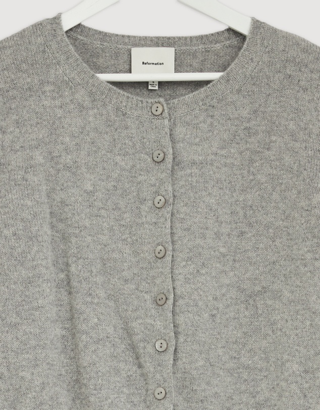 Revibe - Repaired Reformation Clara Cashmere Crew Cardigan - AU 8