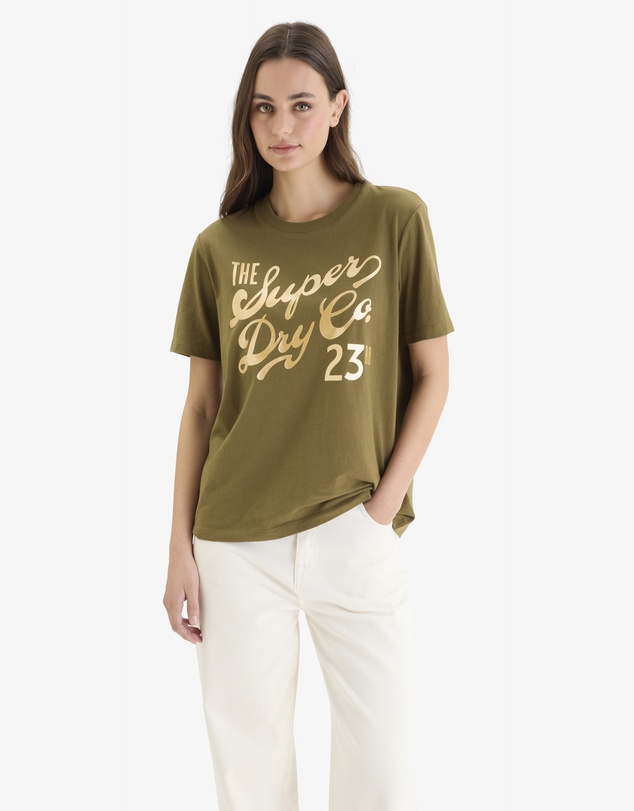 Superdry - Luxe Metallic Logo Relaxed Tee