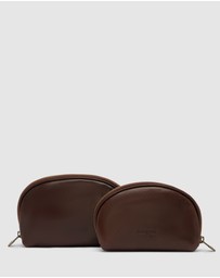 Republic of Florence - Duo Brown Leather Pouch Set