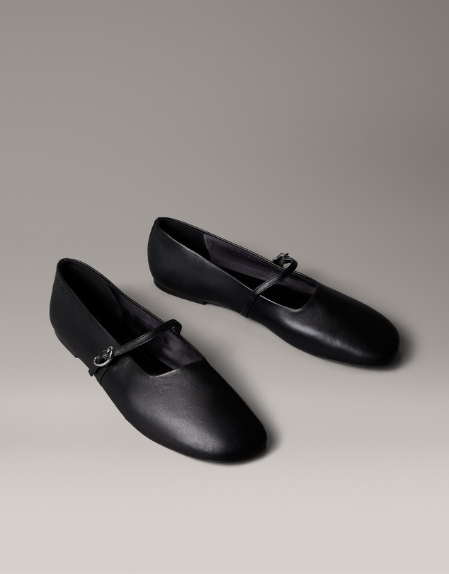 Calvin Klein - Leather Square Toe Ballerinas