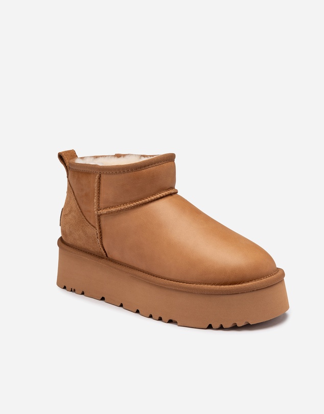 Ozwear Connection Uggs - Ugg Classic Platform Ultra Mini Boot (Oiled Leather) (4.5cm)