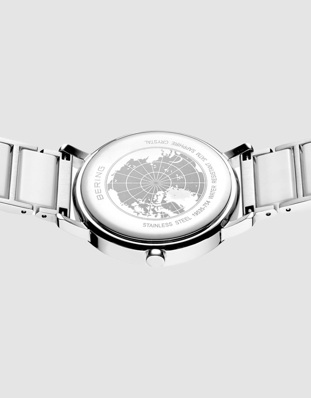 Bering - Bering Solar 41mm White Dial White Ceramic Strap Watch