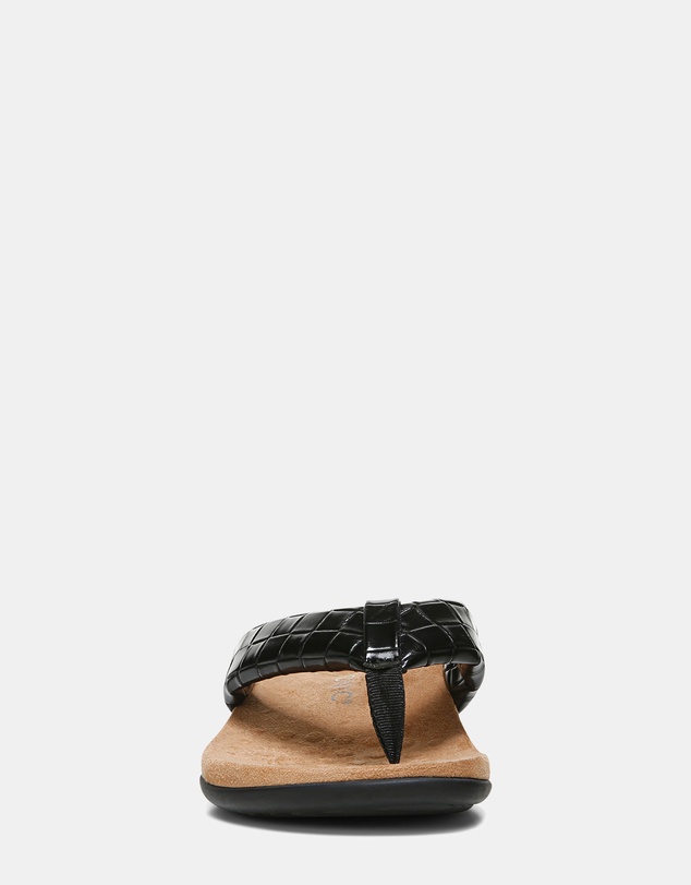 Vionic - Layne Toe Post Sandal - Black Woven
