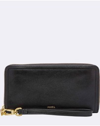 Fossil - Logan Black Zip Clutch