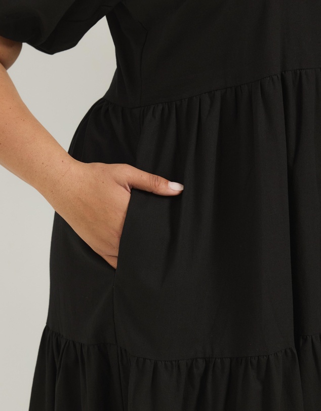 Atmos&Here Curvy - Alexis Tiered Button Through Midi Dress