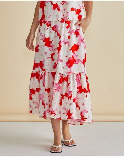 Red Floral Print